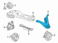 OEM 2022 BMW X5 Engine Mount Bracket Left Diagram - 22-11-7-853-647