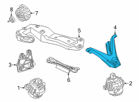 OEM BMW M550i xDrive Engine Mount Bracket Left Diagram - 22-11-7-853-647