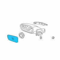 OEM Hyundai Sonata Glass Holder Assembly-Outside Rear View, LH Diagram - 87611-3Q200