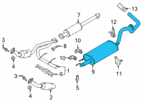 OEM 2021 Ford F-150 MUFFLER AND PIPE ASY - REAR Diagram - ML3Z-5230-D