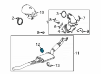 OEM 2021 Chevrolet Trailblazer Front Muffler Hanger Diagram - 42747906