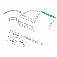 OEM 1998 Buick Century Belt Weatherstrip Diagram - 10325226