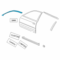 OEM 2005 Buick Century Molding Asm-Front Side Door Window Upper Reveal-RH *W/Bright Diagram - 10350756