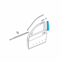 OEM 2004 Acura TL Garnish, Right Front Door Sash (Black) Diagram - 72430-SEP-A01ZA