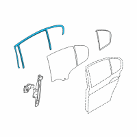 OEM 2009 BMW M3 Window Guide, Right Rear Door Diagram - 51-34-7-060-258
