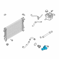 OEM Lincoln MKS Thermostat Outlet Diagram - AA5Z-8592-A