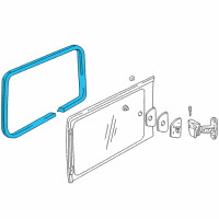 OEM 1999 Chevrolet Venture Weatherstrip Asm-Rear Side Door Window *Black Diagram - 10353839