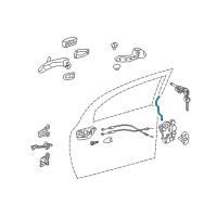 OEM Pontiac Vibe Rod, Front Side Door Locking Diagram - 19184220