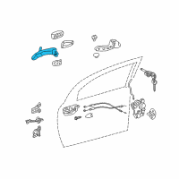 OEM 2009 Pontiac Vibe Handle, Front Side Door Outside *Blue Diagram - 19184190