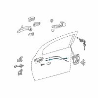 OEM 2009 Pontiac Vibe Cable, Front Side Door Inside Handle Diagram - 19184222