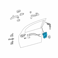 OEM 2009 Pontiac Vibe Front Side Door Lock Diagram - 19184219