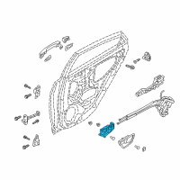 OEM Hyundai Accent Rear Interior Door Handle Assembly, Left Diagram - 83610-J0000-SFS