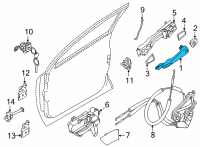 OEM 2021 Nissan Rogue Grip-Outside Handle, Rh Diagram - 80640-6RA3B