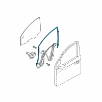 OEM Nissan Sentra Glass Run Rubber-Front Door, RH Diagram - 80330-ET000