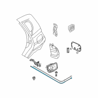 OEM Chevrolet Cable, Fuel Tank Filler Door Latch Release Diagram - 96540936