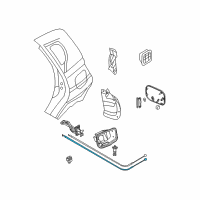 OEM 2009 Chevrolet Aveo Cable, Fuel Tank Filler Door Latch Release Diagram - 96540936