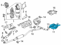 OEM Honda Civic MUFFLER, L- EX Diagram - 18305-T47-A01