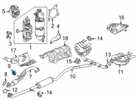 OEM Honda Accord Rubber, Exhuast Mounting Diagram - 18215-TVA-A01