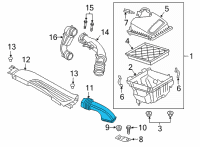 OEM 2022 Ford Maverick TUBE - AIR CLEANER INTAKE Diagram - LX6Z-9C675-C