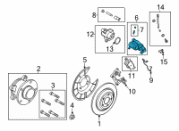 OEM Ford Maverick KIT - BRAKE CALIPER ATTACHMENT Diagram - NZ6Z-2386-A