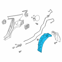 OEM 2019 Hyundai Elantra Rear Wheel Front Piece Guard, Left Diagram - 86823-F3500