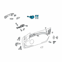 OEM 2017 Lexus RC F Door Lock Cylinder & Key Set, Left Diagram - 69052-24081