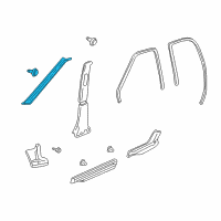 OEM 2004 Chevrolet Tracker Trim, Front Pillar Upper, RH (On Esn) *Gray Diagram - 30026526