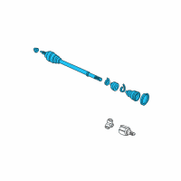 OEM 1999 Honda Civic Driveshaft Assembly, Passenger Side Diagram - 44305-S04-N50
