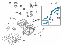 OEM 2022 Hyundai Santa Fe Filler Neck Assembly-Fuel Diagram - 31030-CL500