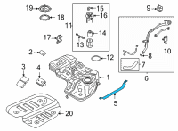 OEM 2021 Hyundai Santa Fe Band Assembly-Fuel Tank LH Diagram - 31210-S1050