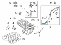 OEM Hyundai Santa Fe Hose-Fuel Filler Neck Diagram - 31036-P4500