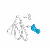 OEM Ford Mustang Serpentine Tensioner Diagram - 2W7Z-6B209-AA