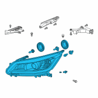 OEM 2015 Honda Accord Light Assembly, R Hea Diagram - 33100-T2A-A01