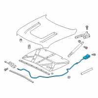 OEM 2016 Nissan Titan XD Cable Hood Lock Diagram - 65621-EZ00B