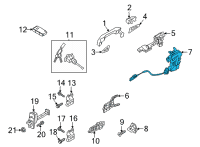 OEM 2021 Kia Seltos Front Door Latch Assembly, Left Diagram - 81310Q5010