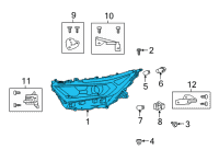 OEM 2021 Toyota RAV4 Prime Composite Headlamp Diagram - 81130-42B11