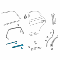 OEM 2012 Lexus RX450h Moulding, Rear Door Outside, Lower RH Diagram - 75745-0E010