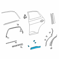 OEM 2015 Lexus RX350 Moulding Sub-Assy, Rear Door, Outside RH Diagram - 75075-0E010