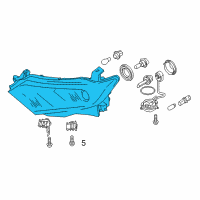 OEM 2011 Nissan Quest Headlamp Housing Assembly, Driver Side Diagram - 26076-1JA1A