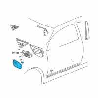 OEM 1999 Honda Civic Mirror, Passenger Side Diagram - 76203-S01-A05