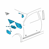 OEM 2000 Honda Civic Mirror Assembly, Driver Side Door Diagram - 76250-S00-A05