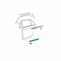 OEM 2012 Toyota Avalon Body Side Molding Diagram - 75075-07020-A0