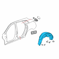 OEM 2014 Cadillac SRX Wheelhouse Liner Diagram - 22868766