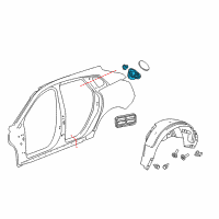 OEM 2014 Cadillac SRX Fuel Pocket Diagram - 23469985
