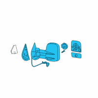 OEM GMC Sierra 3500 HD Mirror Assembly Diagram - 20862099