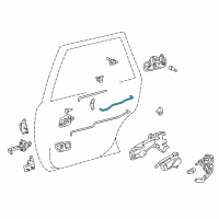 OEM 1999 Toyota Camry Link, Rear Door Inside Diagram - 69727-AA010