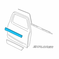OEM Ford Explorer Sport Body Side Molding Diagram - 3L2Z-9820878-BAPTM