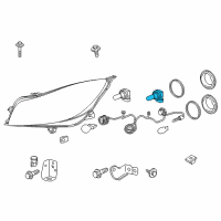 OEM 1997 Cadillac Catera Headlamp Bulb Diagram - 93190461