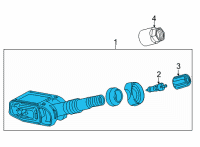 OEM 2022 GMC Sierra 3500 HD Tire Pressure Sensor Diagram - 13540605