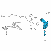 OEM Honda Accord Knuckle, Left Front Diagram - 51215-T2A-Y00